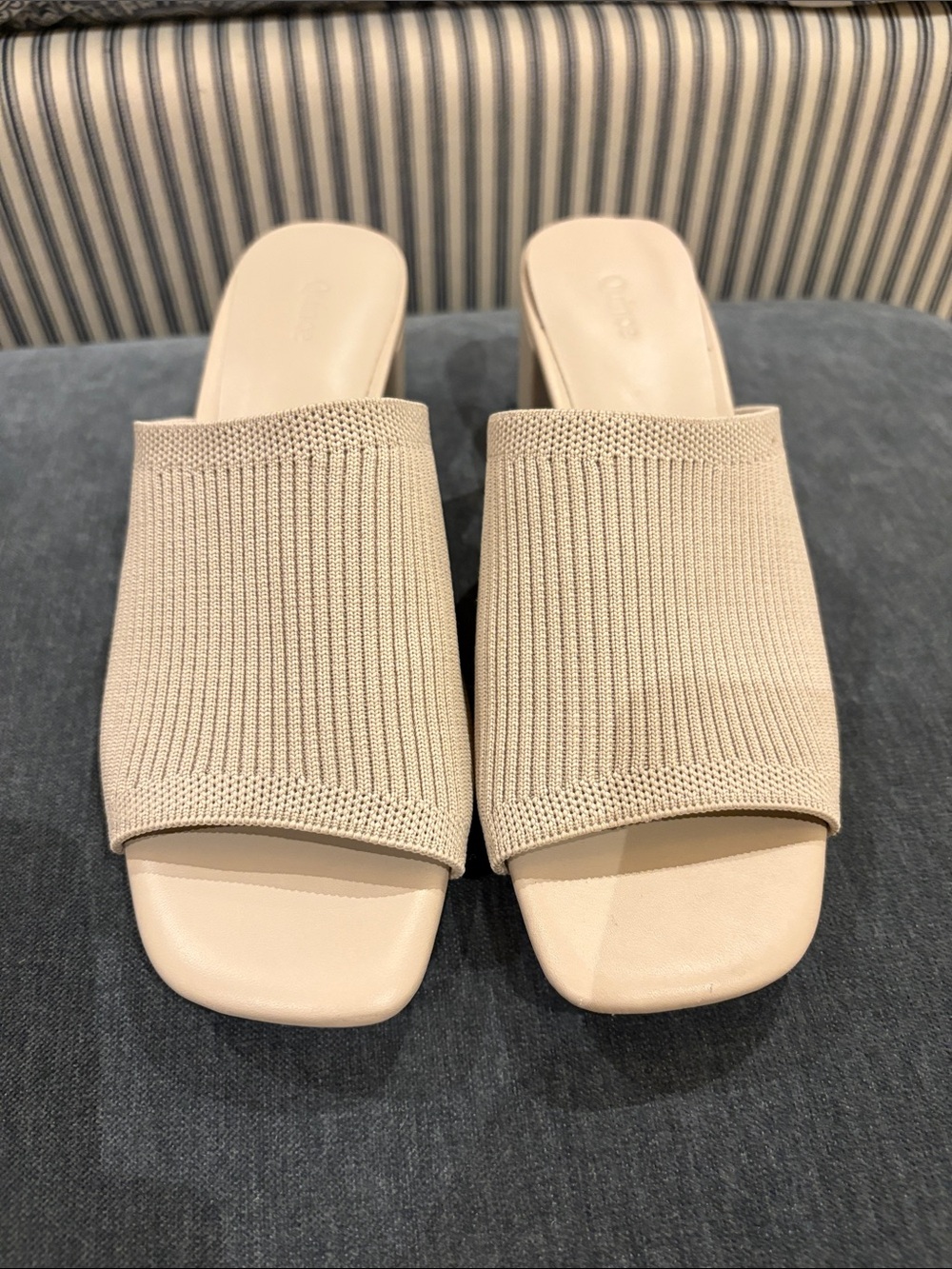 Quince Knit Slide Mules in Beige
